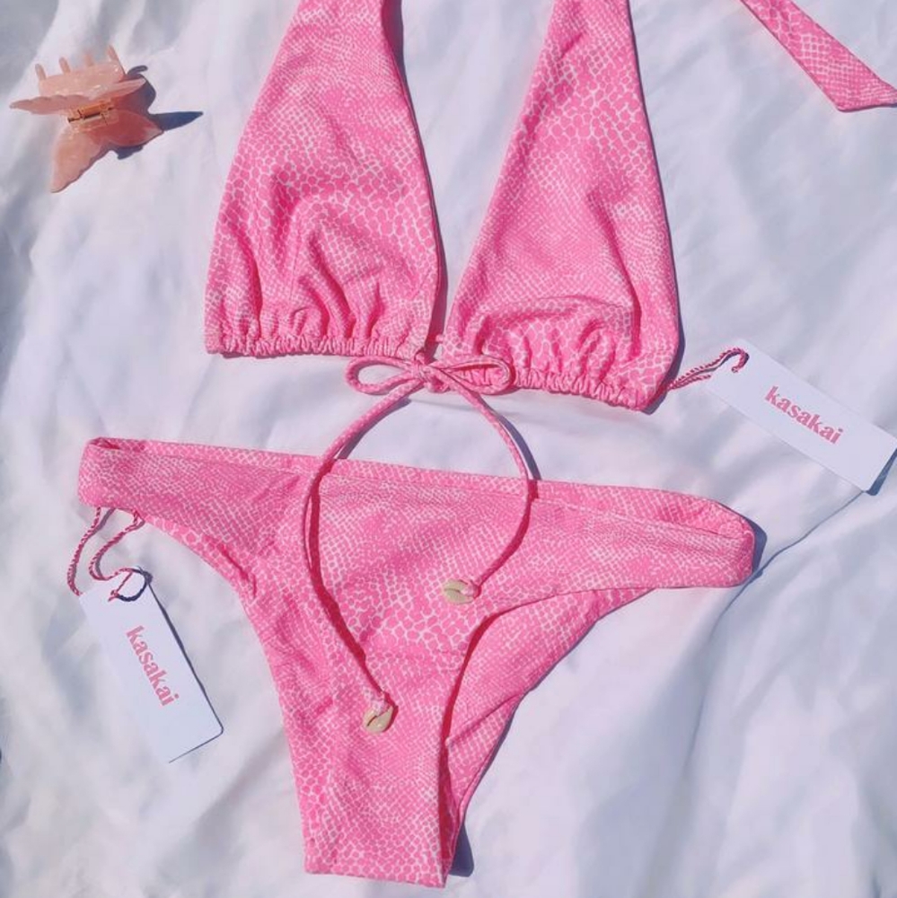KASAKAI Hendrix Bottoms in Strawberry Snake L